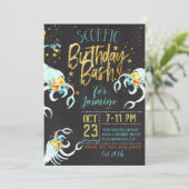 〔占星術の〕十二宮図蠍座誕生日招待状 招待状 (スタンド正面)