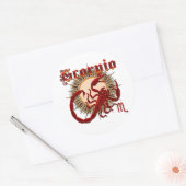 〔占星術の〕十二宮図蠍座-デザイン-1以下のヒント ラウンドシール (封筒)