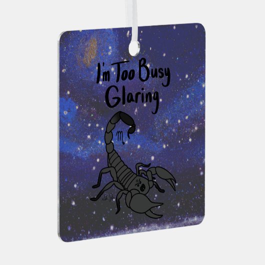 〔占星術の〕十二宮図蠍座「私はギラギラ忙ししてる」 メタルオーナメント (正面右)