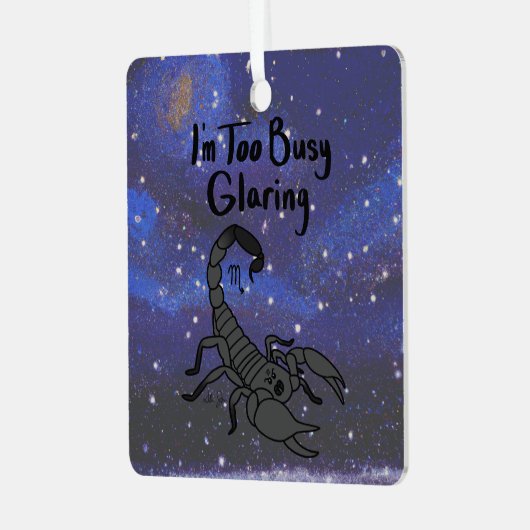 〔占星術の〕十二宮図蠍座「私はギラギラ忙ししてる」 メタルオーナメント (正面左)