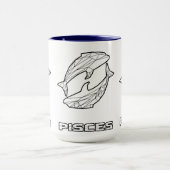 〔占星術の〕十二宮図記号マグカップ：魚座 マグカップ (中央)
