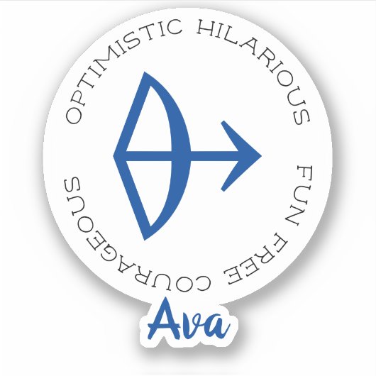 〔占星術の〕十二宮図記号射手座 シール (正面)