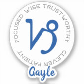 〔占星術の〕十二宮図記号山羊座 シール (正面)