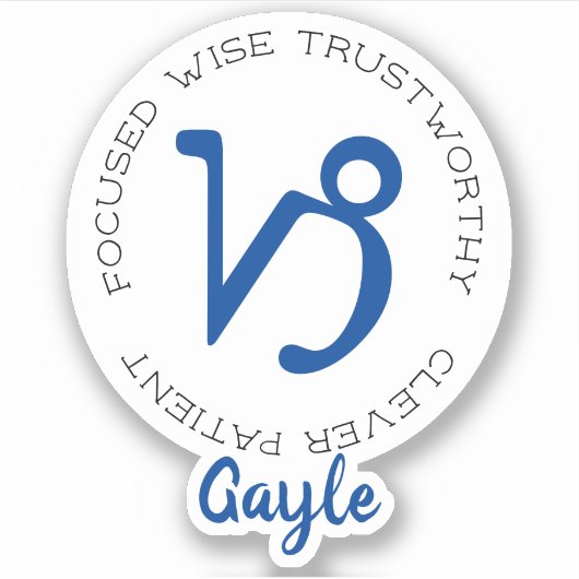 〔占星術の〕十二宮図記号山羊座 シール (正面)