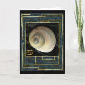 〔占星術の〕十二宮図記号：がんの誕生日の挨拶 カード (正面)