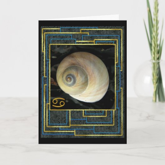 〔占星術の〕十二宮図記号：がんの誕生日の挨拶 カード (正面)