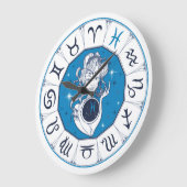 〔占星術の〕十二宮図記号 ラージ壁時計 (傾斜)