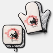 〔占星術の〕十二宮図記号 – 射手座 鍋つかみ&鍋敷きセット (正面/裏面)