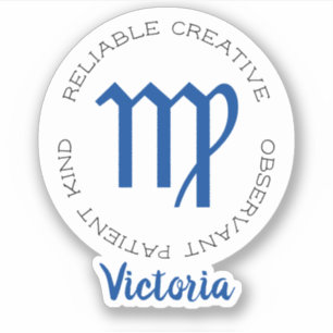 〔占星術の〕十二宮図記号《星座》乙女座 シール