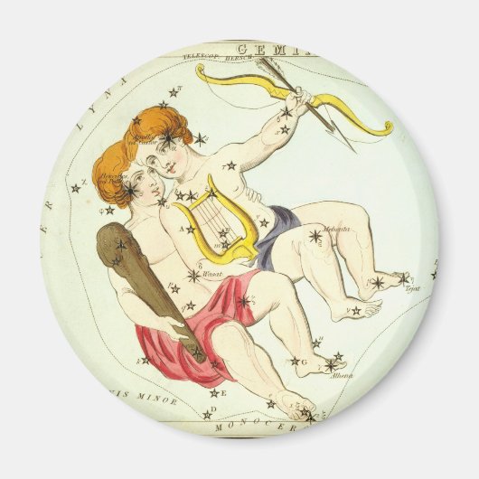 〔占星術の〕十二宮図記号: Gemini マグネット (正面)