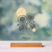 〔占星術の〕十二宮図誕生フラワーアートレパーソナライズされたオギフト アクリルサイン (ニュートラル)