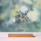 〔占星術の〕十二宮図誕生フラワーパーソナライズされたアクエリアスの贈り物 アクリルサイン (ニュートラル)