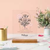 〔占星術の〕十二宮図誕生フラワーパーソナライズされた射手座ギフト アクリルサイン (ウェディング)