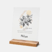 〔占星術の〕十二宮図誕生フラワーパーソナライズされた山羊座ギフト アクリルサイン (傾斜)