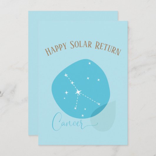 〔占星術の〕十二宮図誕生日がんフラットカード (正面/裏面)