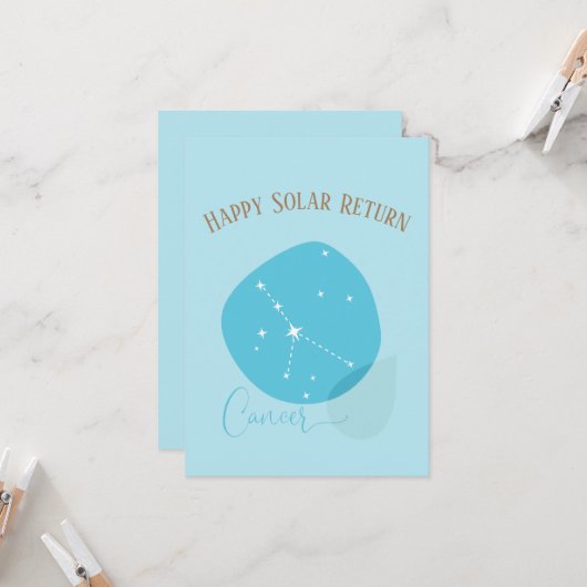 〔占星術の〕十二宮図誕生日がんフラットカード (正面/裏面インサイチュ)