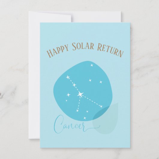 〔占星術の〕十二宮図誕生日がんフラットカード (正面)