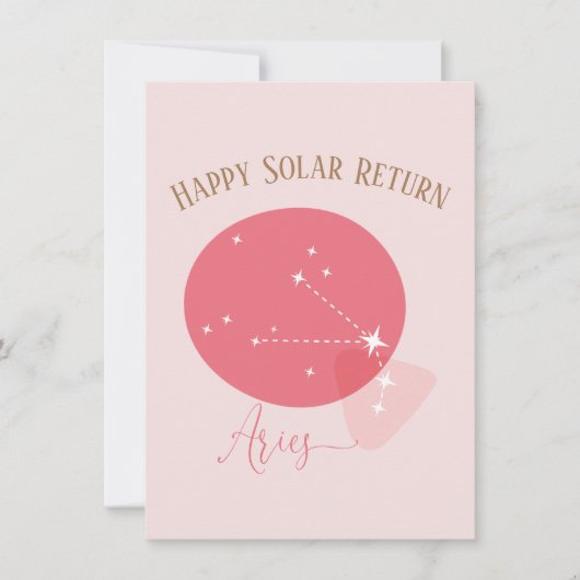 〔占星術の〕十二宮図誕生日アリーズフラットカード (正面)