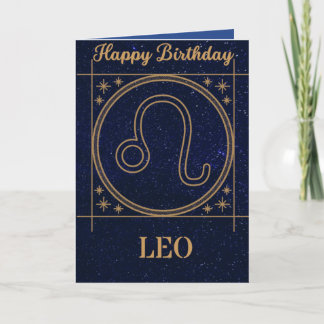 〔占星術の〕十二宮図誕生日カード(Leo) 招待状