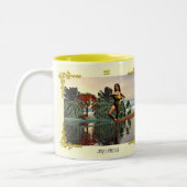 〔占星術の〕十二宮図誕生日シンボルや象徴 ツートーンマグカップ (左)