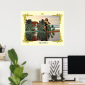 〔占星術の〕十二宮図誕生日シンボルや象徴 ポスター (ホームオフィス)