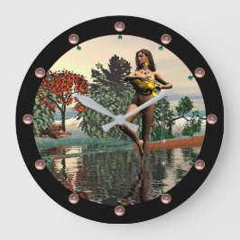 〔占星術の〕十二宮図誕生日シンボルや象徴/AQUARIUS Pink Gems ラージ壁時計