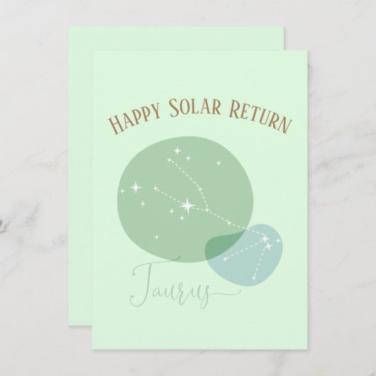 〔占星術の〕十二宮図誕生日タウラスフラットカード (正面/裏面)