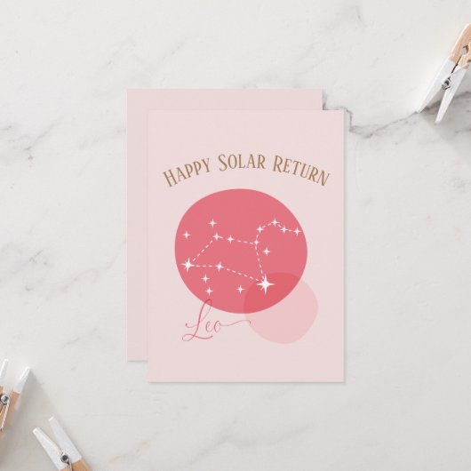 〔占星術の〕十二宮図誕生日レオフラットカード (正面/裏面インサイチュ)