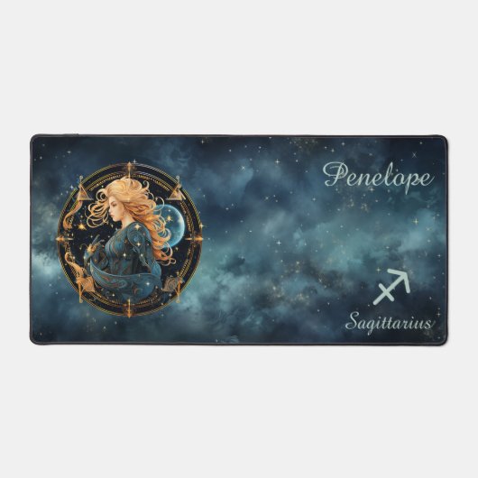〔占星術の〕十二宮図誕生標識射手座Astrolog デスクマット (正面)