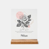 〔占星術の〕十二宮図誕生花パーソナライズされた癌ギフト アクリルサイン (正面)