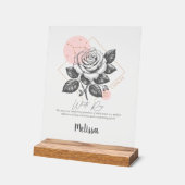 〔占星術の〕十二宮図誕生花パーソナライズされた癌ギフト アクリルサイン (傾斜)