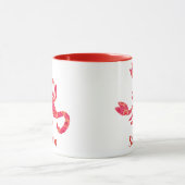 〔占星術の〕十二宮図赤とサンゴの蠍座の標識 マグカップ (中央)