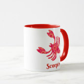 〔占星術の〕十二宮図赤とサンゴの蠍座の標識 マグカップ (正面右)