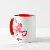 〔占星術の〕十二宮図赤とサンゴの蠍座の標識 マグカップ (正面左)