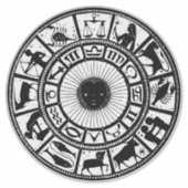 〔占星術の〕十二宮図車 シール (正面)