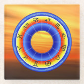 〔占星術の〕十二宮図輪 ガラスコースター (正面)