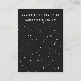 〔占星術の〕十二宮図金ゴールドスターズイヤリングジュエリー表示カード 名刺