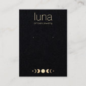 〔占星術の〕十二宮図金ゴールドムーンボーイヤリングジュエリー表示 名刺 (正面)