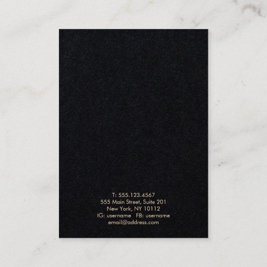 〔占星術の〕十二宮図金ゴールドムーンボーイヤリングジュエリー表示 名刺 (裏面)