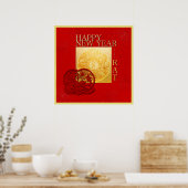 〔占星術の〕十二宮図陰陽ラットペーパー中国のカット年2020 SqP ポスター (キッチン)