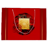 〔占星術の〕十二宮図陰陽中国のバンブーラット年2020 LGB ラージペーパーバッグ (裏面)