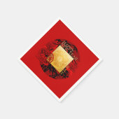 〔占星術の〕十二宮図陰陽中国のバンブーラット年2020 PN スタンダードカクテルナプキン (角)