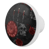 〔占星術の〕十二宮図魔法クリムゾン |ヘンナレッドゴシックスカルバラ セラミックノブ (右)