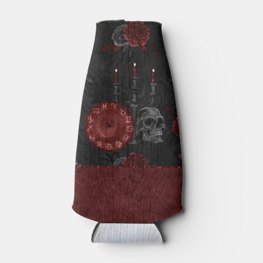 〔占星術の〕十二宮図魔法クリムゾン |ヘンナレッドゴシックスカルバラ ボトルクーラー (正面)