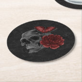 〔占星術の〕十二宮図魔法クリムゾン |ヘンナレッドゴシックスカルバラ ラウンドペーパーコースター (アングル)