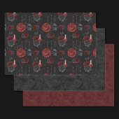 〔占星術の〕十二宮図魔法クリムゾン |ヘンナレッドゴシックスカルバラ ラッピングペーパーシート