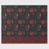 〔占星術の〕十二宮図魔法クリムゾン |ヘンナレッドゴシックスカルバラ ラッピングペーパー (フラット)