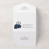 〔占星術の〕十二宮図魔法 |ダークネイビーブルーゴシックスカルバラ オールインワン招待状 (外側)