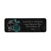 〔占星術の〕十二宮図魔法 |暗いティール（緑がかった色）グリーンゴシックスカルバラ ラベル (正面)