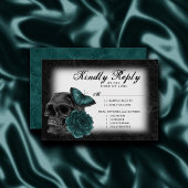 〔占星術の〕十二宮図魔法 |暗いティール（緑がかった色）グリーンゴシックスカルバラ 出欠カード